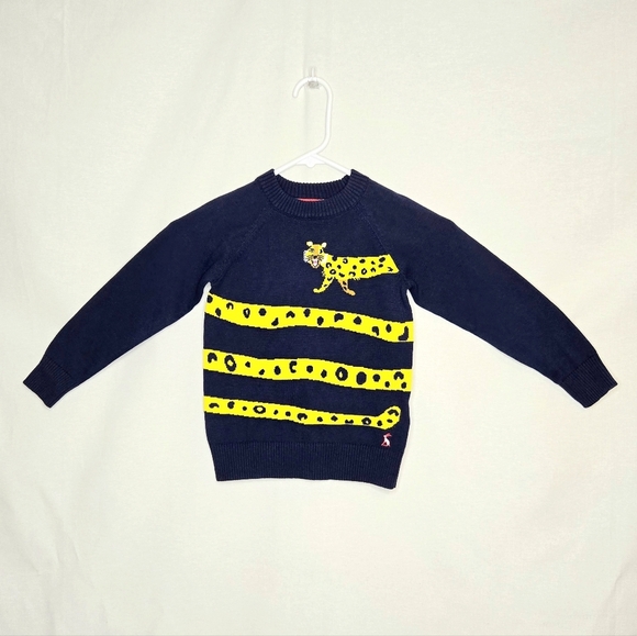 Joules Other - Joules Wrap-around Leopard Crew Neck Sweater. Navy/yellow. Size 4 Years.
